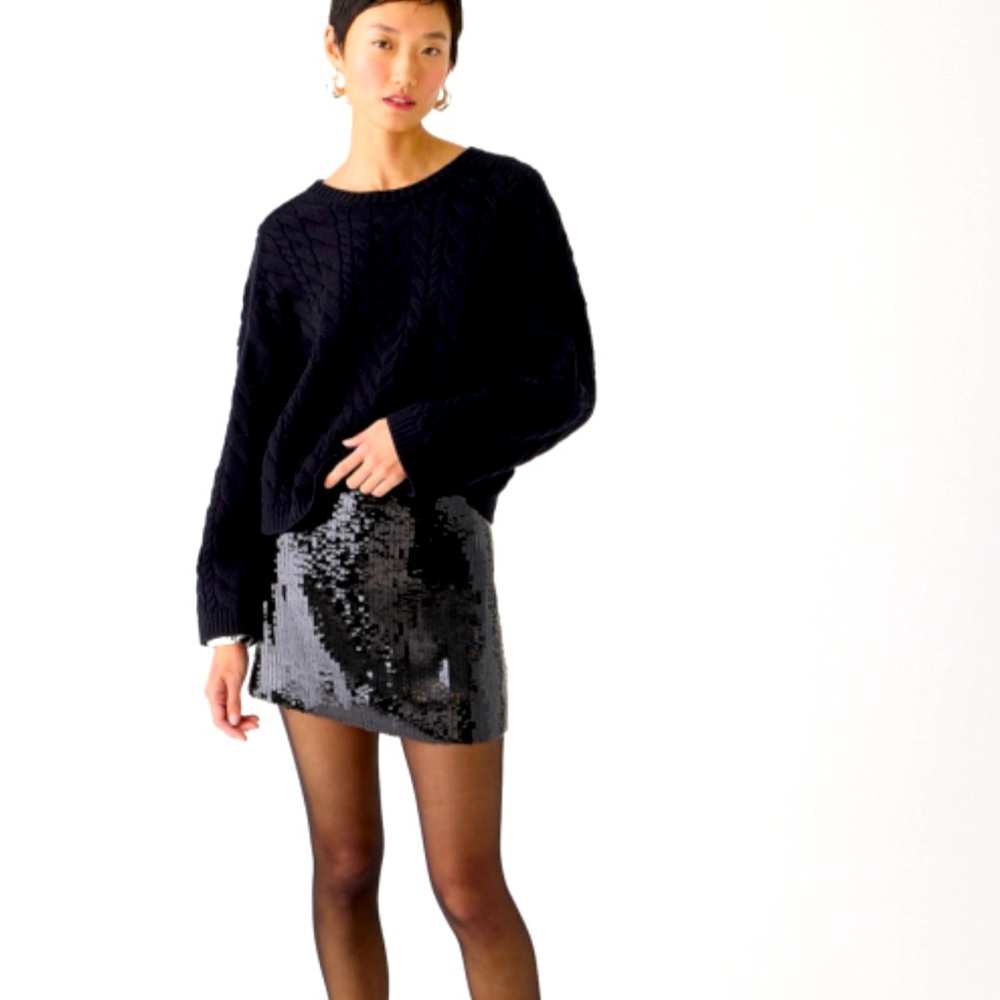 J crew Tie Back Cable Knit Sweater